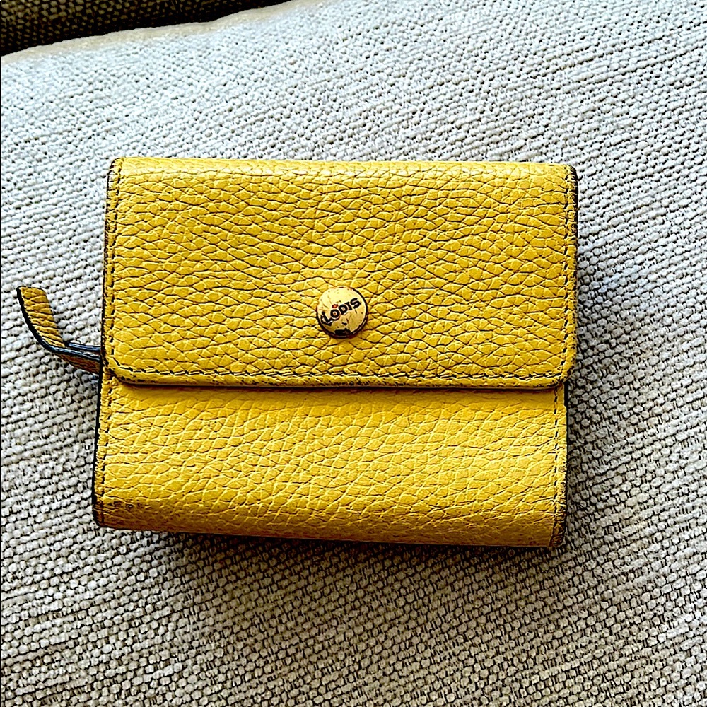 Lodis Yellow Leather Wallet Compact Classic